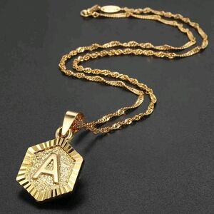 Gold Initial Pendant Necklace